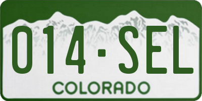 CO license plate 014SEL