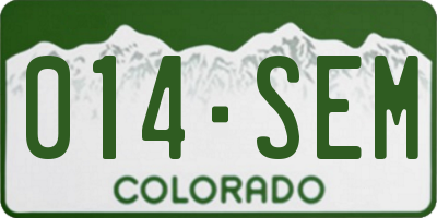 CO license plate 014SEM