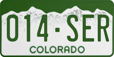 CO license plate 014SER