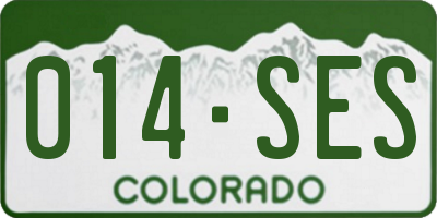 CO license plate 014SES