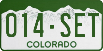 CO license plate 014SET