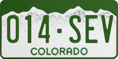 CO license plate 014SEV