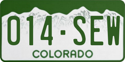 CO license plate 014SEW