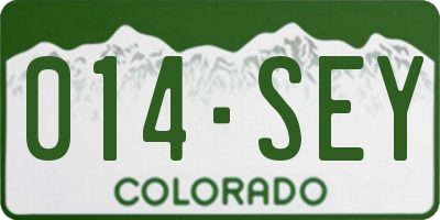 CO license plate 014SEY