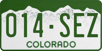 CO license plate 014SEZ