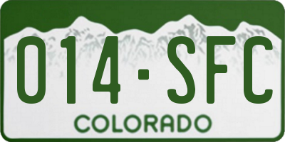 CO license plate 014SFC