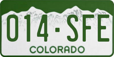 CO license plate 014SFE