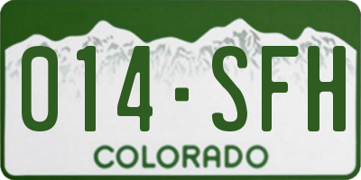 CO license plate 014SFH