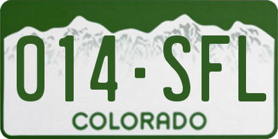 CO license plate 014SFL