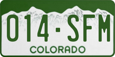 CO license plate 014SFM