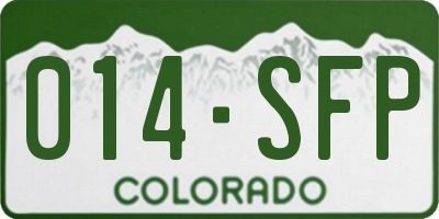 CO license plate 014SFP