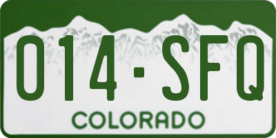 CO license plate 014SFQ