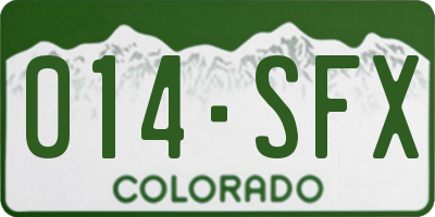 CO license plate 014SFX