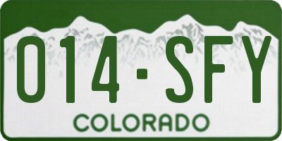 CO license plate 014SFY