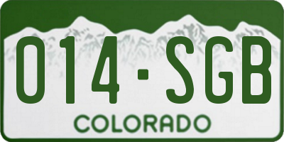 CO license plate 014SGB