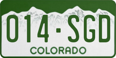 CO license plate 014SGD