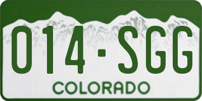 CO license plate 014SGG