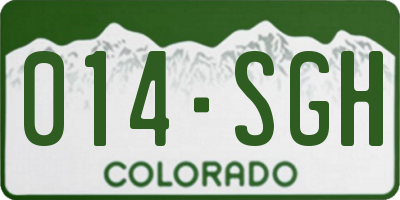 CO license plate 014SGH