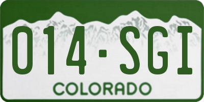 CO license plate 014SGI