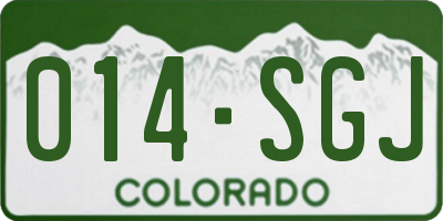 CO license plate 014SGJ