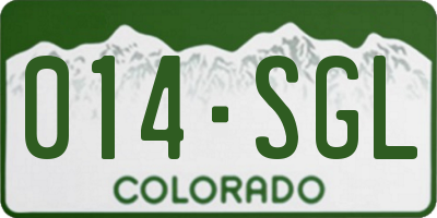 CO license plate 014SGL