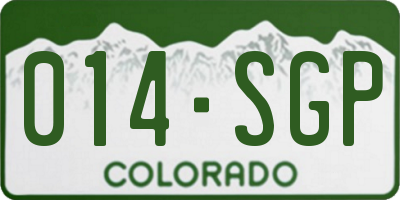 CO license plate 014SGP