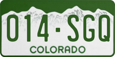 CO license plate 014SGQ