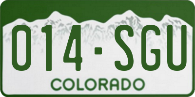 CO license plate 014SGU