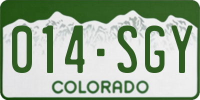 CO license plate 014SGY