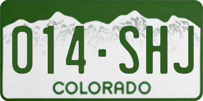 CO license plate 014SHJ