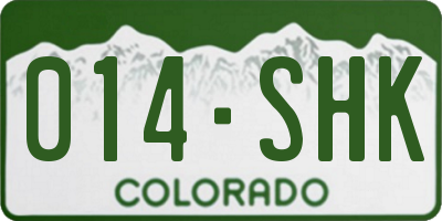 CO license plate 014SHK