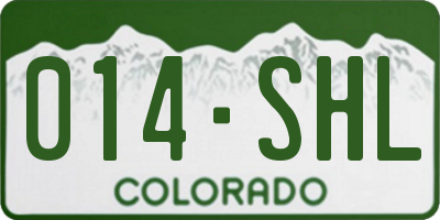 CO license plate 014SHL