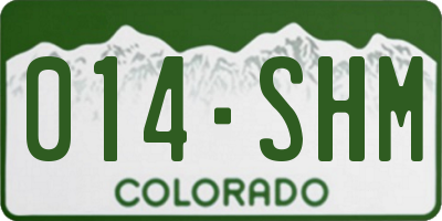 CO license plate 014SHM