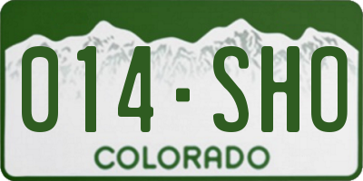 CO license plate 014SHO