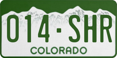 CO license plate 014SHR