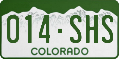 CO license plate 014SHS