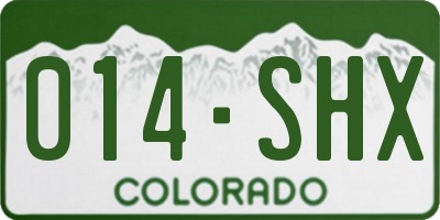 CO license plate 014SHX