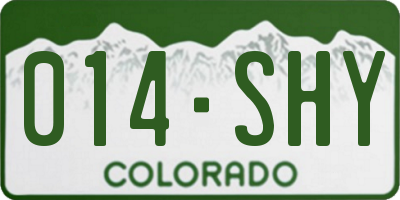 CO license plate 014SHY