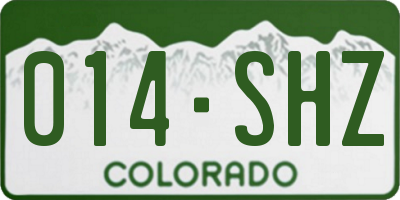 CO license plate 014SHZ