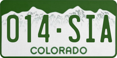 CO license plate 014SIA