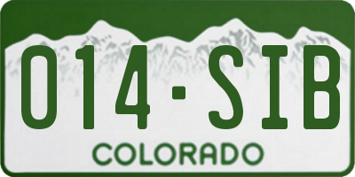 CO license plate 014SIB