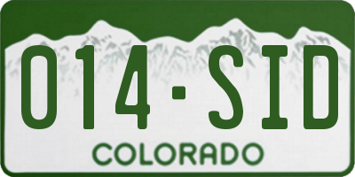 CO license plate 014SID