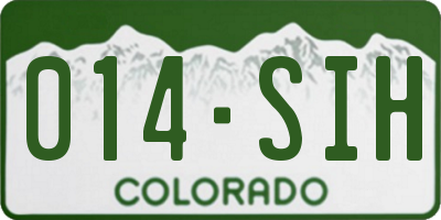 CO license plate 014SIH