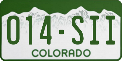 CO license plate 014SII