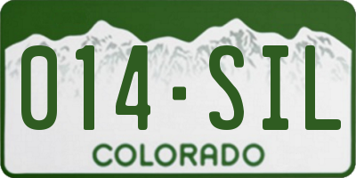 CO license plate 014SIL