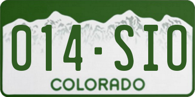 CO license plate 014SIO