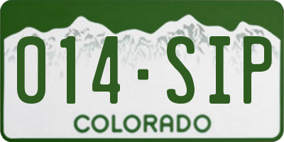 CO license plate 014SIP