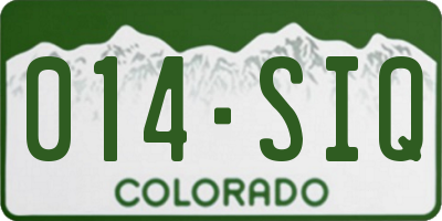 CO license plate 014SIQ