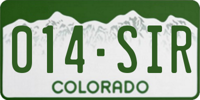 CO license plate 014SIR