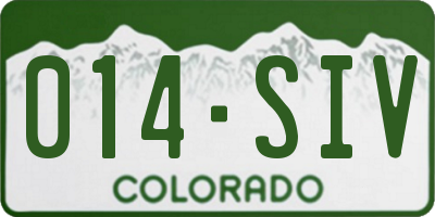 CO license plate 014SIV